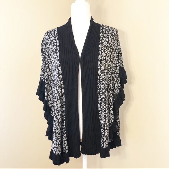 Joseph A. Ruffle Edge Open Front Cadigan - XL - Picture 1 of 10